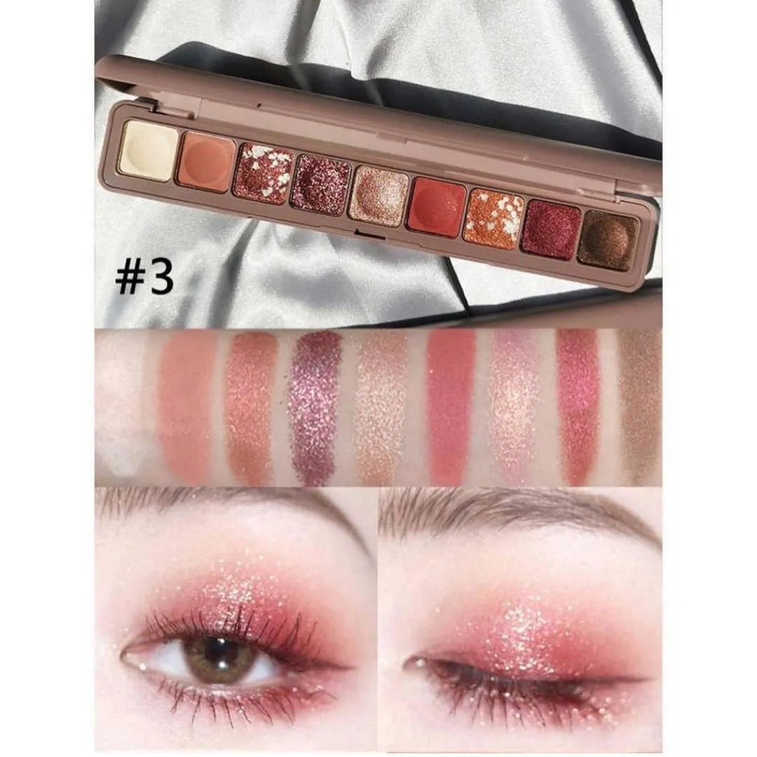 9 Colors Keyboard Eyeshadow Palette Pearly Matte Glitter Eyeshadow