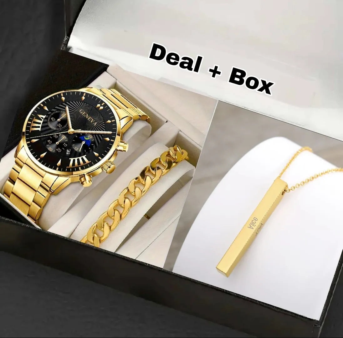 steel straps round dial wrist watch