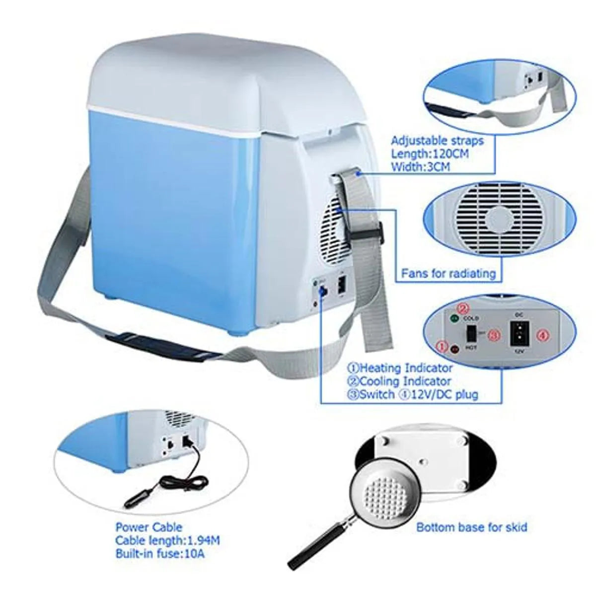 6L Mini Car Refrigerators Fridge 2 in 1 Cooler Warmer Icebox