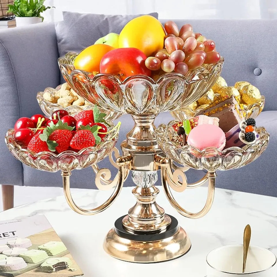 Luxury European Style Rotatable Fruit Bowl with Stand