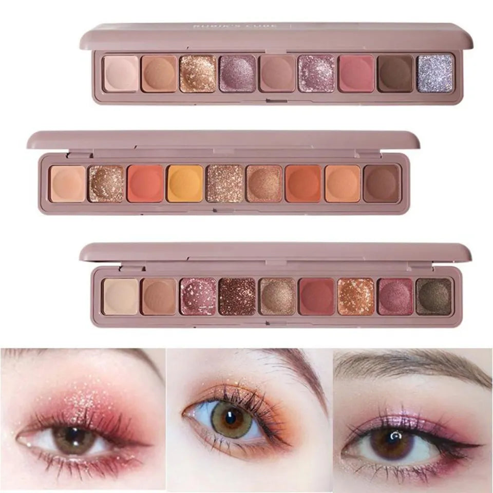 9 Colors Keyboard Eyeshadow Palette Pearly Matte Glitter Eyeshadow
